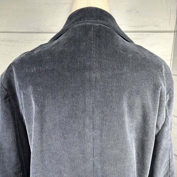 Vintage LL Bean Women's 2-Button Blazer Corduroy Jacket Pocket Navy Blue Sz 12 R - Picture 7 of 12